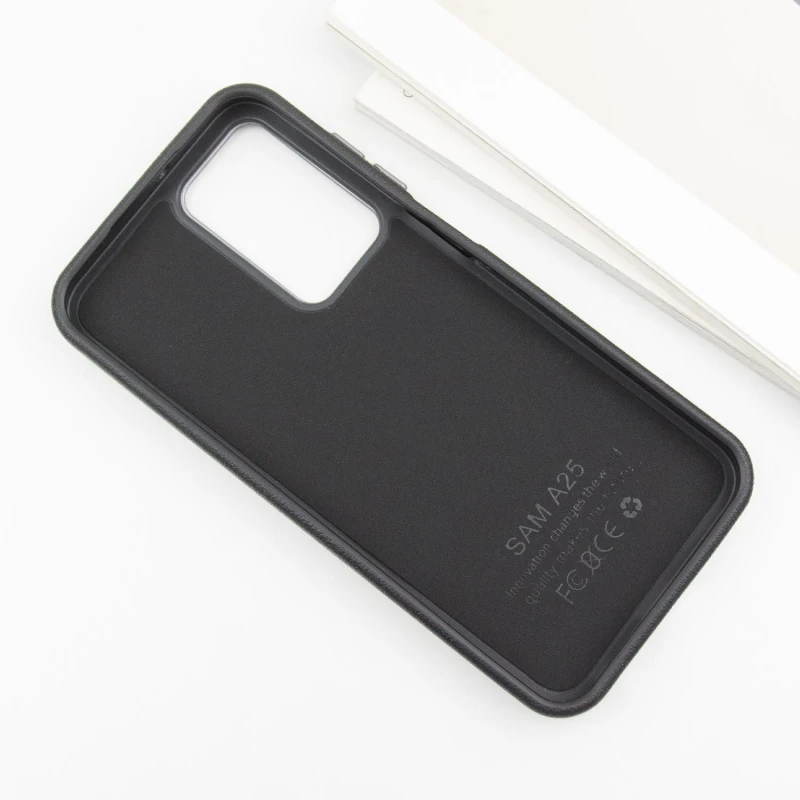 Кожаный чехол Leather Case Metal Buttons для Samsung Galaxy S23 FE, Black 2, Искусственная кожа, купить оптом с доставкой