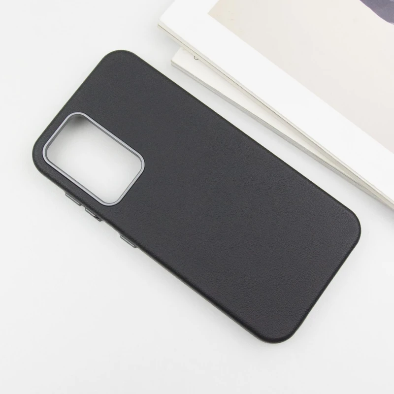 Кожаный чехол Leather Case Metal Buttons для Samsung Galaxy S23 FE, Black 3, Искусственная кожа, купить оптом с доставкой