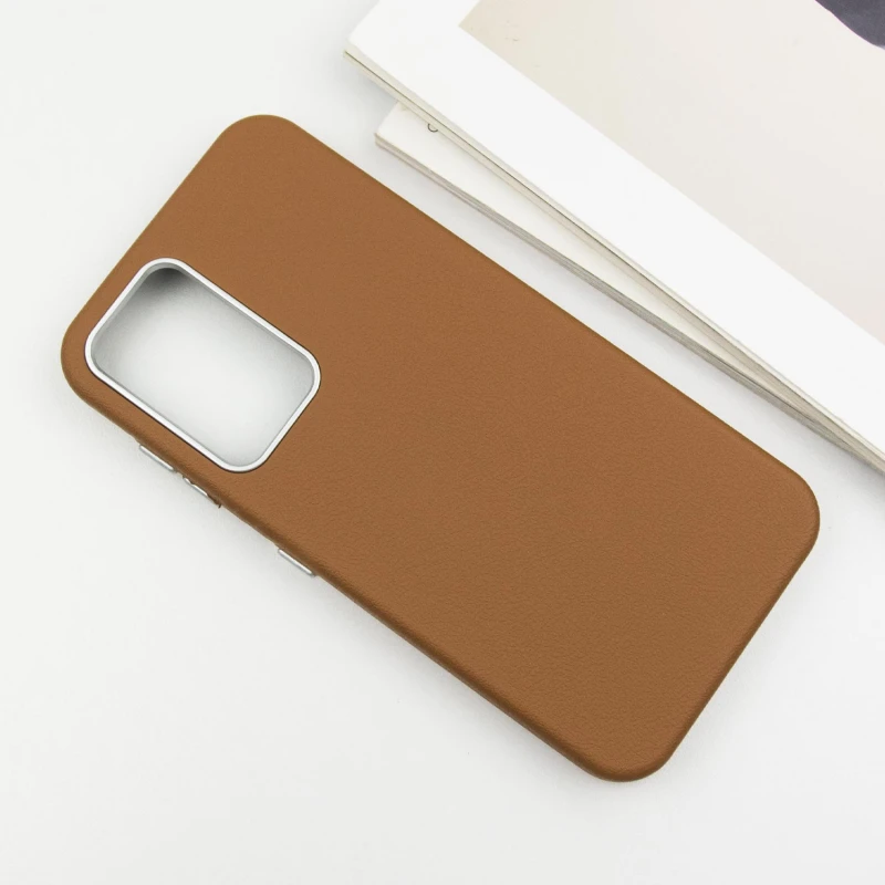 Кожаный чехол Leather Case Metal Buttons для Samsung Galaxy S23 FE, Brown 2, Искусственная кожа, купить оптом с доставкой