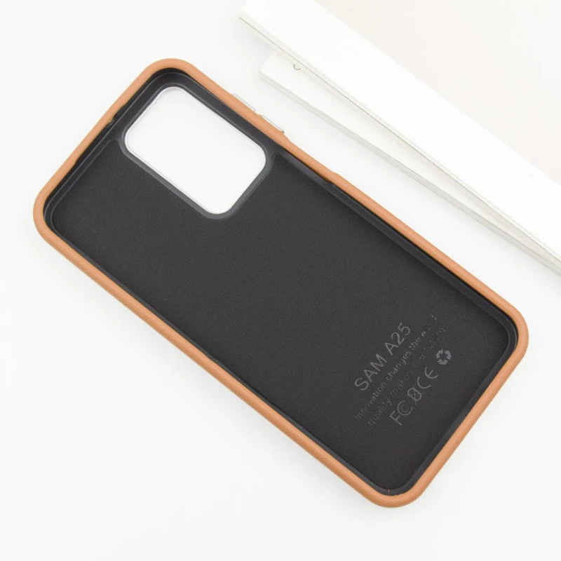 Кожаный чехол Leather Case Metal Buttons для Samsung Galaxy S23 FE, Brown 3, Искусственная кожа, купить оптом с доставкой
