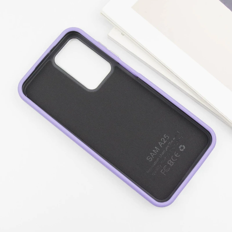 Кожаный чехол Leather Case Metal Buttons для Samsung Galaxy S23 FE, Light Purple 2, Искусственная кожа, купить оптом с доставкой