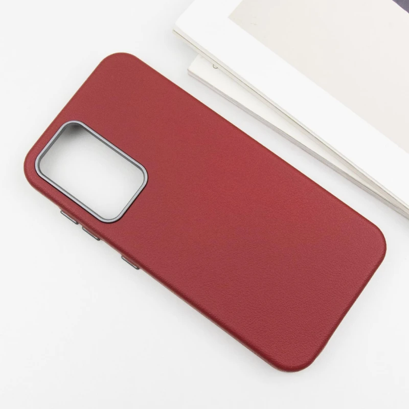 Кожаный чехол Leather Case Metal Buttons для Samsung Galaxy S23 FE, Red 2, Искусственная кожа, купить оптом с доставкой