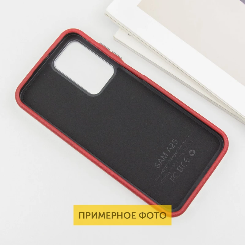Кожаный чехол Leather Case Metal Buttons для Samsung Galaxy S25 Ultra, Red 3, Искусственная кожа, купить оптом с доставкой