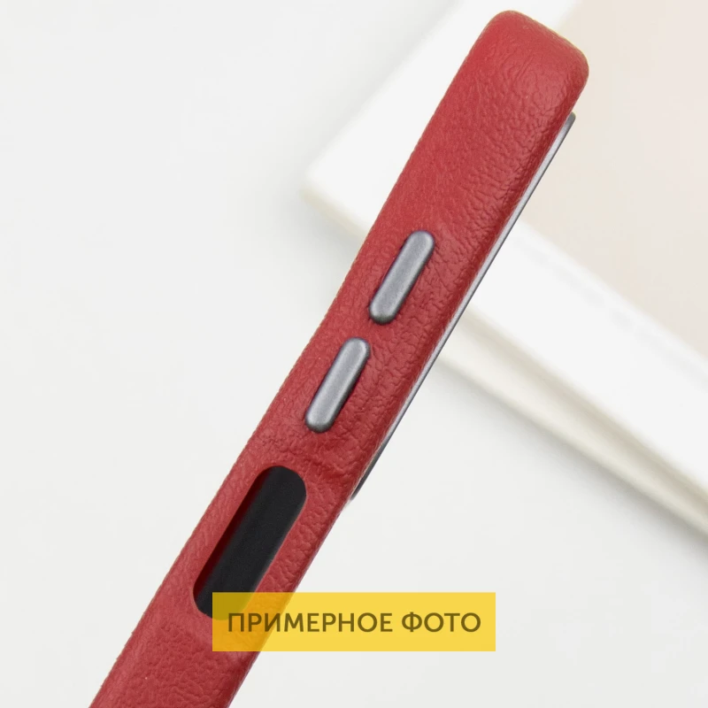 Кожаный чехол Leather Case Metal Buttons для Samsung Galaxy S25 Ultra, Red 4, Искусственная кожа, купить оптом с доставкой