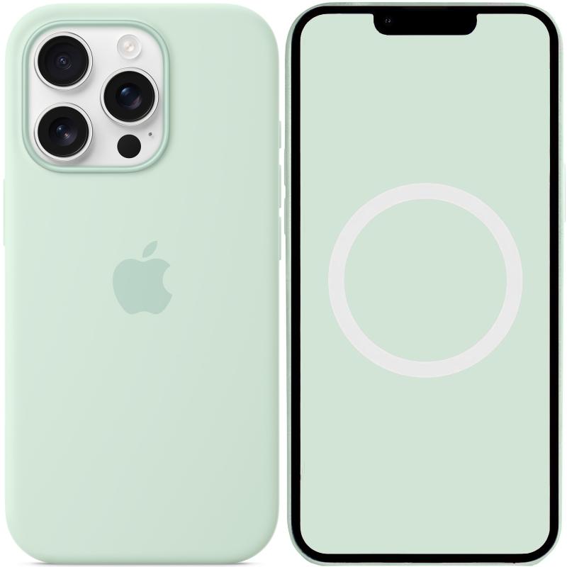 Чехол Silicone case (AAA) with Magsafe and Animation (button) для Apple iPhone 16 Pro (6.3) на картинке №3