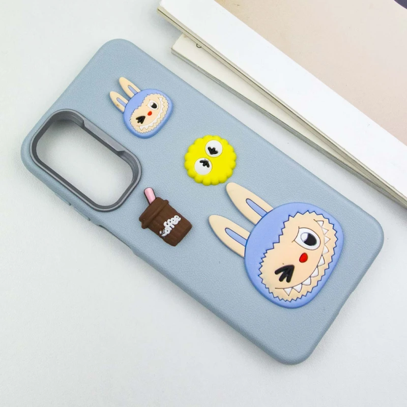 Чохол TPU Leather Toys для Samsung Galaxy A26 5G, Labubu / Blue 2, Штучна шкіра, купити оптом з доставкою