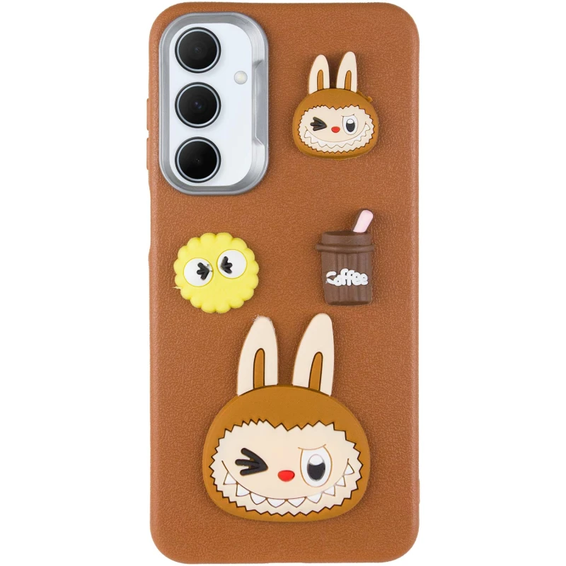 Чохол TPU Leather Toys для Samsung Galaxy A26 5G, Labubu / Brown 1, Штучна шкіра, купити оптом з доставкою