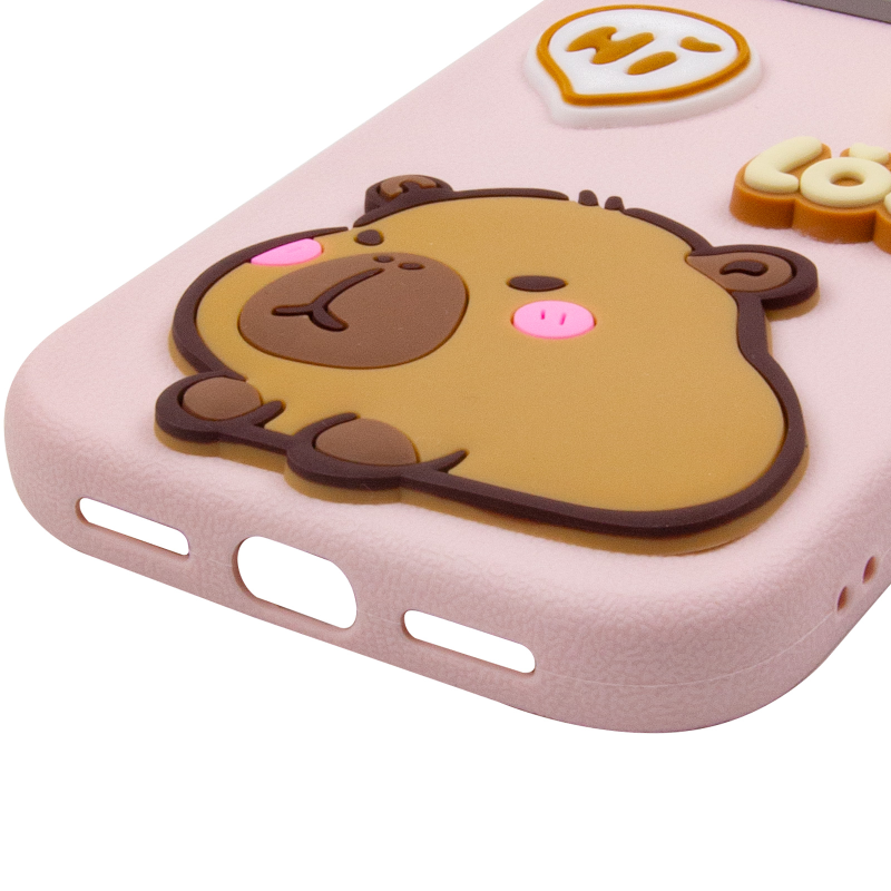 Чехол TPU Leather Toys для Apple iPhone 14 Pro (6.1"), Capybara / Pink 4, TPU, купить оптом с доставкой