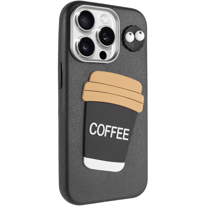 Чехол TPU Leather Toys для Apple iPhone 15 Pro (6.1"), Coffee / Black, TPU, купить оптом с доставкой