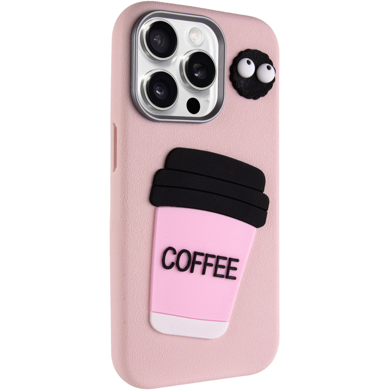 Чехол TPU Leather Toys для Apple iPhone 15 Pro (6.1"), Coffee / Pink, TPU, купить оптом с доставкой