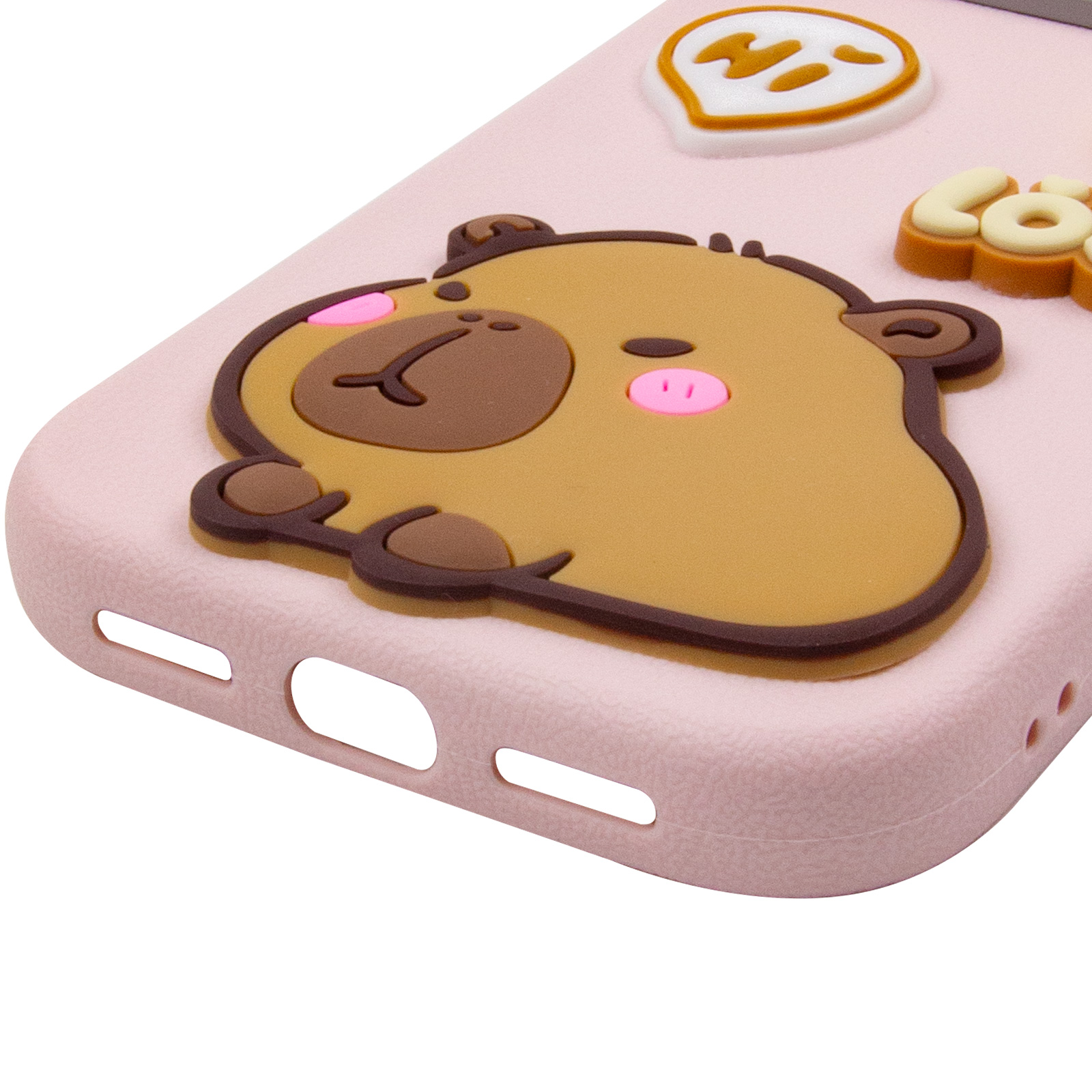 Чехол TPU Leather Toys для Apple iPhone 16 (6.1"), Capybara / Pink 4, TPU, купить оптом с доставкой