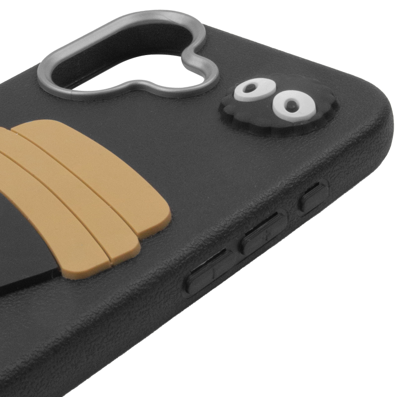 Чехол TPU Leather Toys для Apple iPhone 16 (6.1"), Coffee / Black 3, TPU, купить оптом с доставкой