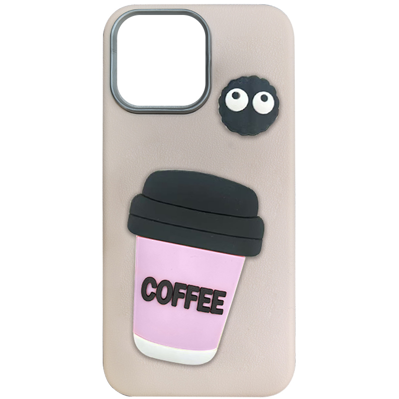 Чехол TPU Leather Toys для Apple iPhone 16 (6.1"), Coffee / Pink, TPU, купить оптом с доставкой