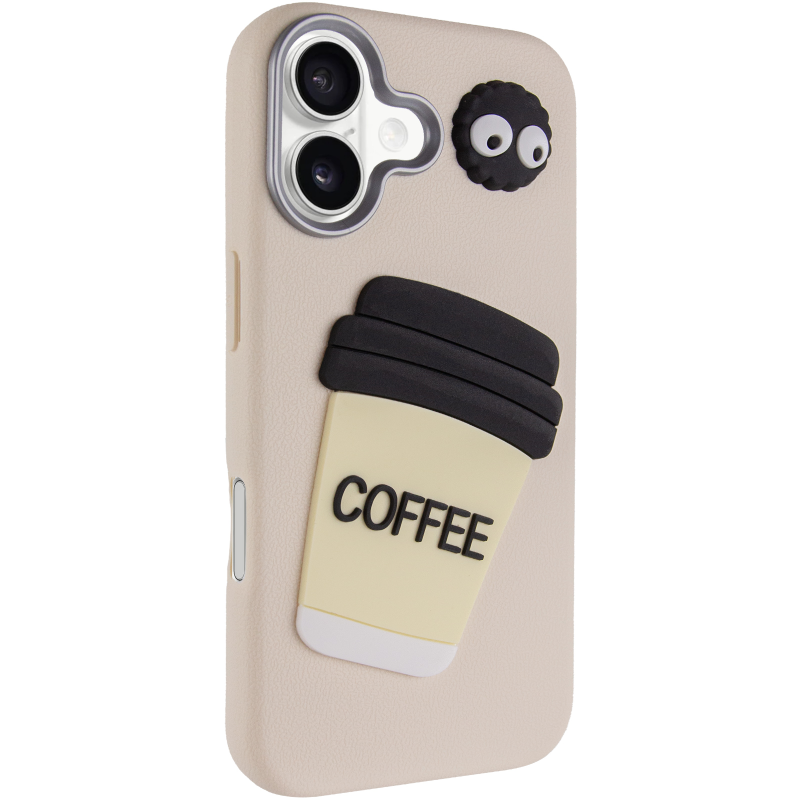 Чехол TPU Leather Toys для Apple iPhone 16 (6.1"), Coffee / Sand, TPU, купить оптом с доставкой