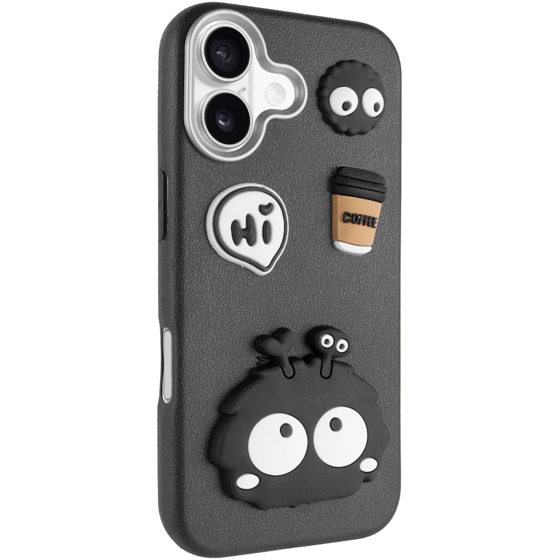 Чехол TPU Leather Toys для Apple iPhone 16 (6.1"), Monster / Black, TPU, купить оптом с доставкой