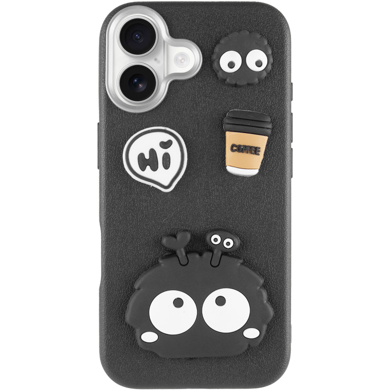 Чехол TPU Leather Toys для Apple iPhone 16 (6.1"), Monster / Black 1, TPU, купить оптом с доставкой