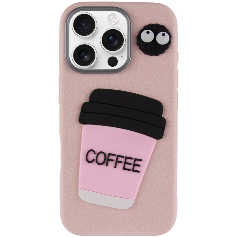 Чехол TPU Leather Toys для Apple iPhone 16 Pro (6.3"), Coffee / Pink 1, TPU, купить оптом с доставкой