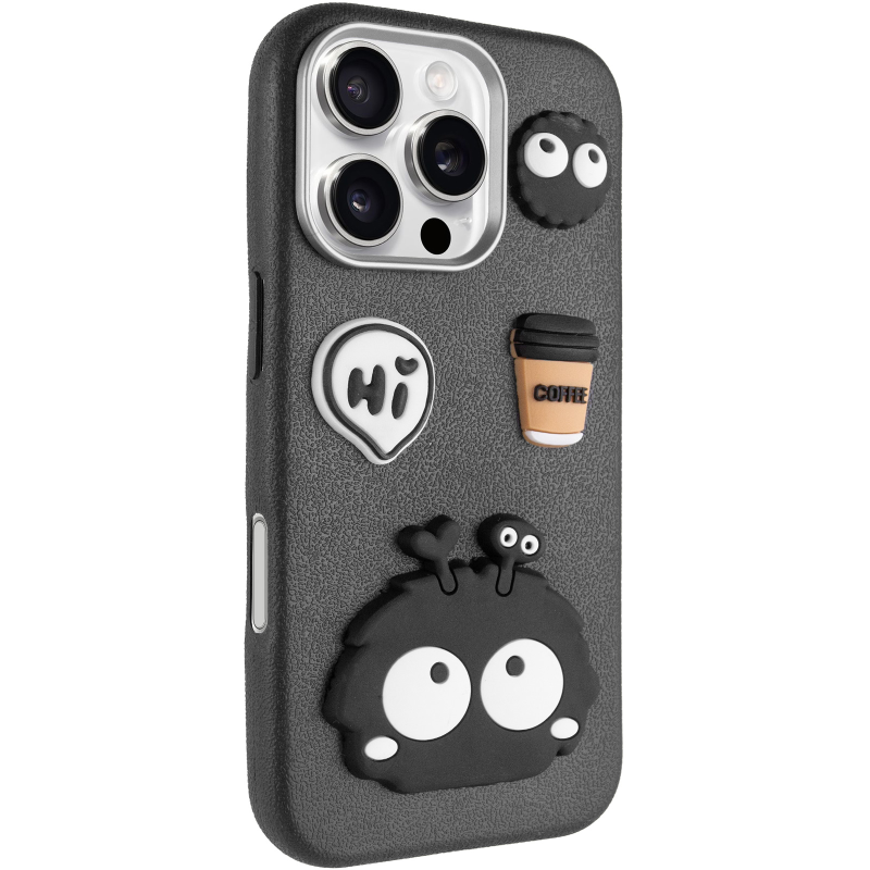 Чехол TPU Leather Toys для Apple iPhone 16 Pro (6.3"), Monster / Black, TPU, купить оптом с доставкой