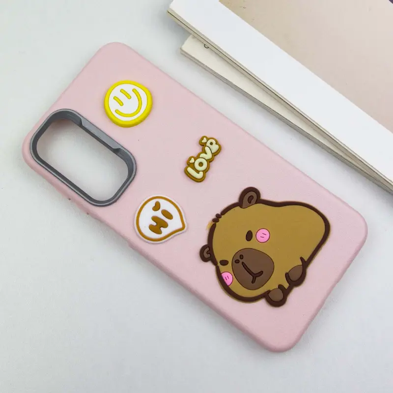 Чехол TPU Leather Toys для Samsung Galaxy S24 FE, Capybara / Pink 1, TPU, купить оптом с доставкой
