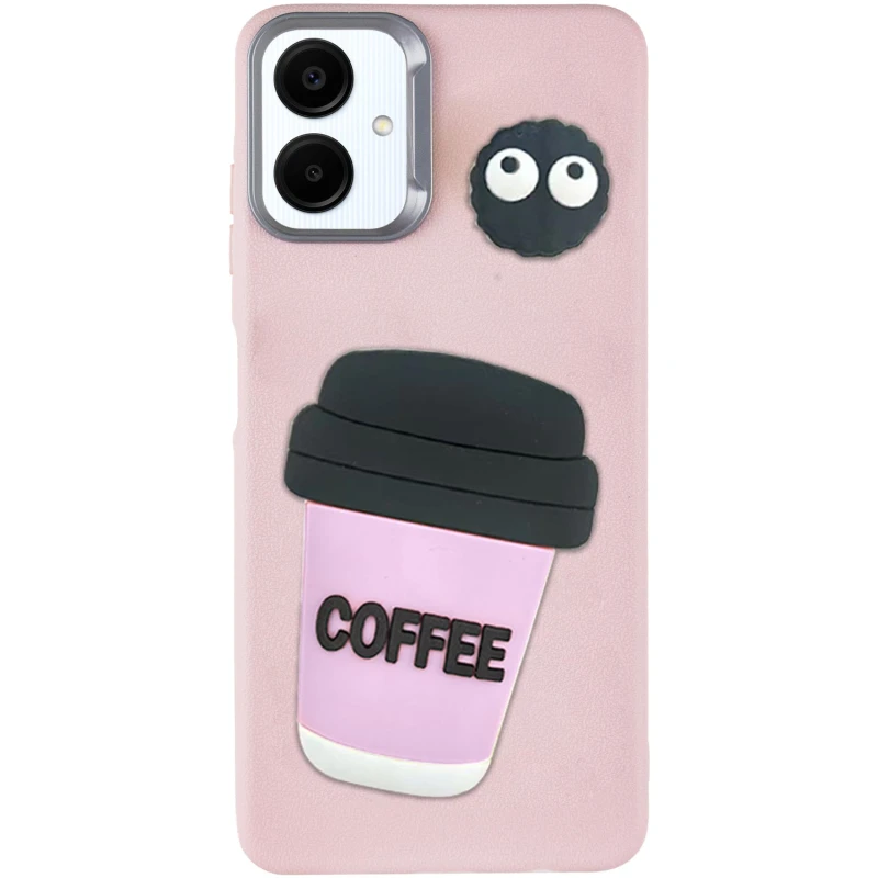 Чохол TPU Leather Toys для Samsung Galaxy A06, Coffee / Pink, Штучна шкіра, купити оптом з доставкою