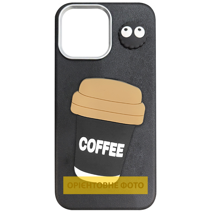 Чехол TPU Leather Toys для Apple iPhone 16e / 17e (6.1"), Coffee / Black, TPU, купить оптом с доставкой