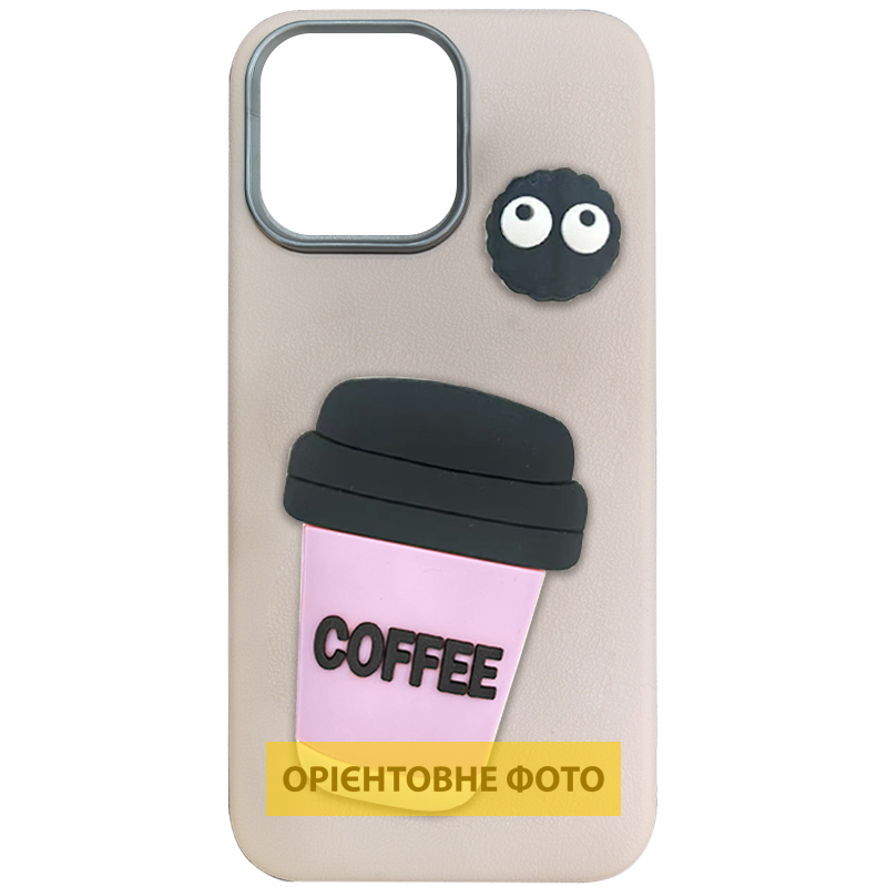 Чехол TPU Leather Toys для Apple iPhone 16e / 17e (6.1"), Coffee / Pink, TPU, купить оптом с доставкой