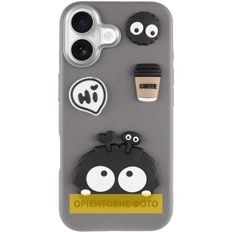Чехол TPU Leather Toys для Apple iPhone 17 (6.3"), Monster / Grey 1, TPU, купить оптом с доставкой
