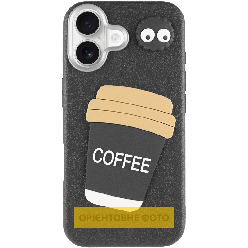 Чехол TPU Leather Toys для Apple iPhone 17 (6.3"), Coffee / Black 1, TPU, купить оптом с доставкой
