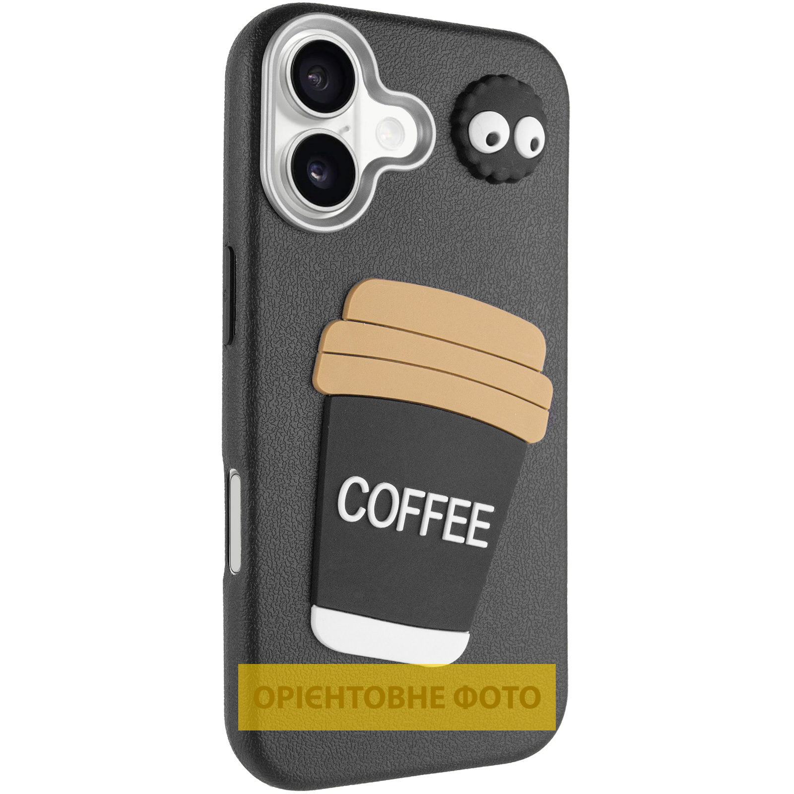 Чехол TPU Leather Toys для Apple iPhone 17 (6.3"), Coffee / Black, TPU, купить оптом с доставкой
