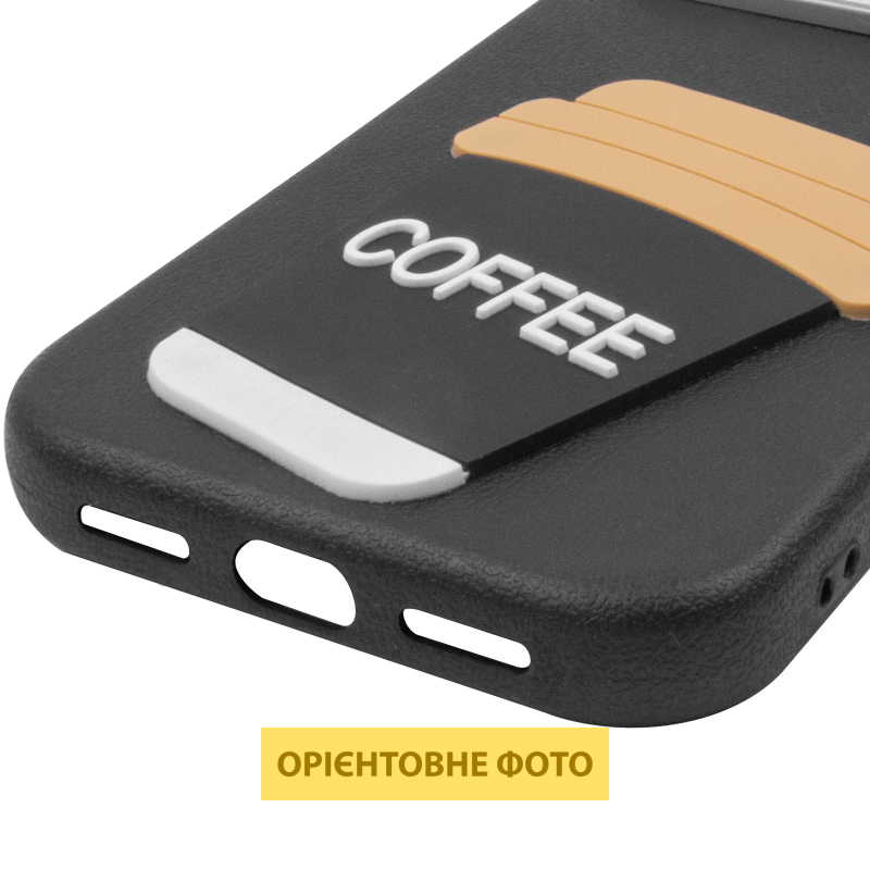Чехол TPU Leather Toys для Apple iPhone 17 (6.3"), Coffee / Black 4, TPU, купить оптом с доставкой