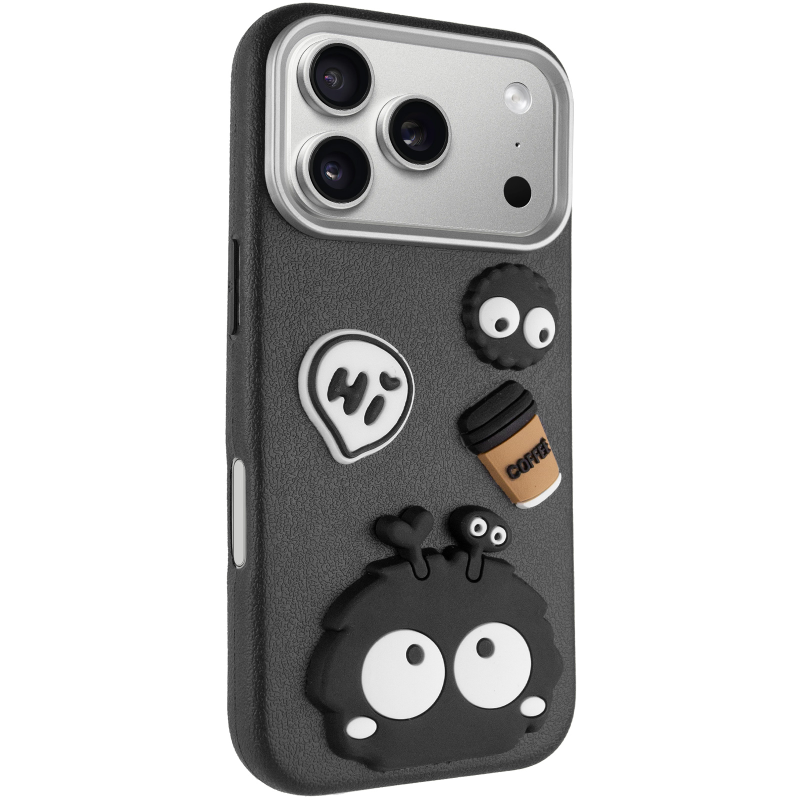Чехол TPU Leather Toys для Apple iPhone 17 Pro (6.3"), Monster / Black, TPU, купить оптом с доставкой