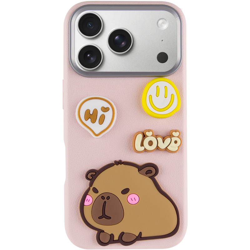 Чехол TPU Leather Toys для Apple iPhone 17 Pro Max (6.9"), Capybara / Pink 1, TPU, купить оптом с доставкой