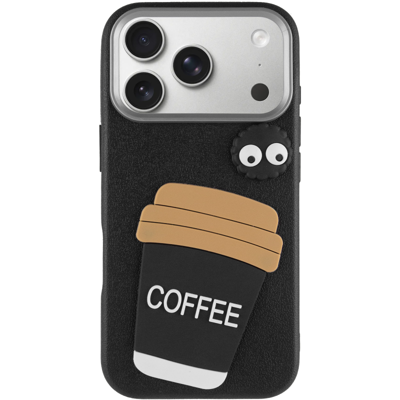 Чехол TPU Leather Toys для Apple iPhone 17 Pro Max (6.9"), Coffee / Black 1, TPU, купить оптом с доставкой