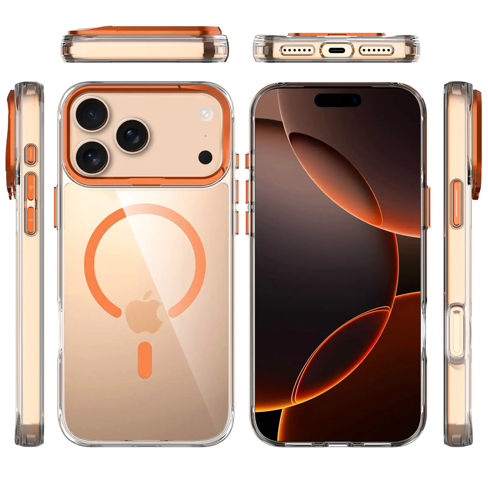 Чохол TPU Space Case Apex with MagSafe для Apple iPhone 17 Pro (6.3"), Papaya 2, TPU, купити оптом з доставкою
