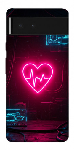 Чехол itsPrint Neon heart для Google Pixel 6