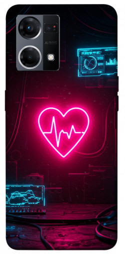 Чохол itsPrint Neon heart для Oppo Reno 7 4G
