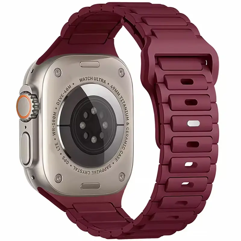 Силіконовий ремінець Defense для Apple Watch 42(ser.1-3)/44/45/46/49mm, Wine Red, Силікон (TPU), купити оптом з доставкою