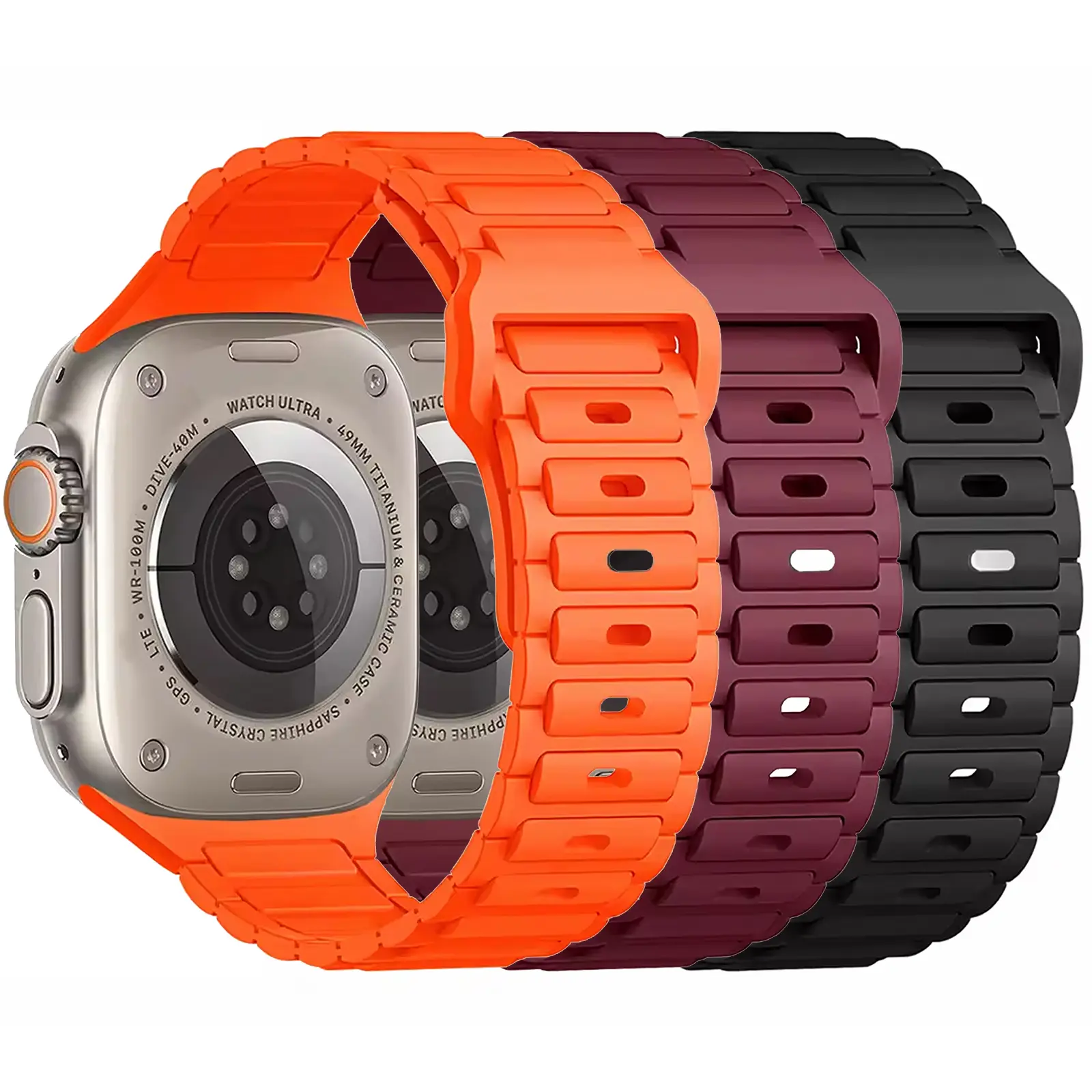 Силиконовый ремешок Defense для Apple Watch 38/40/41/42mm(ser.10) (140-190mm), Силикон (TPU), купить оптом с доставкой