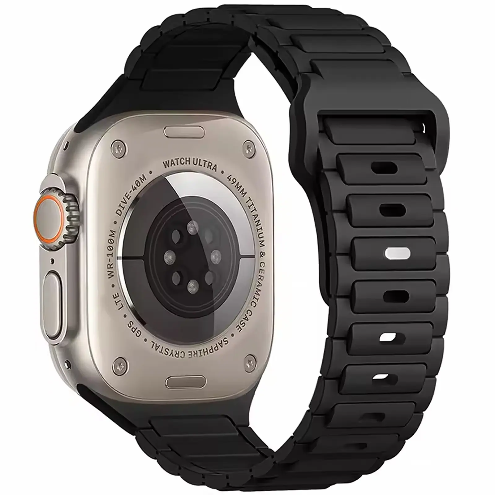 Силиконовый ремешок Defense для Apple Watch 38/40/41/42mm(ser.10) (140-190mm), Black, Силикон (TPU), купить оптом с доставкой