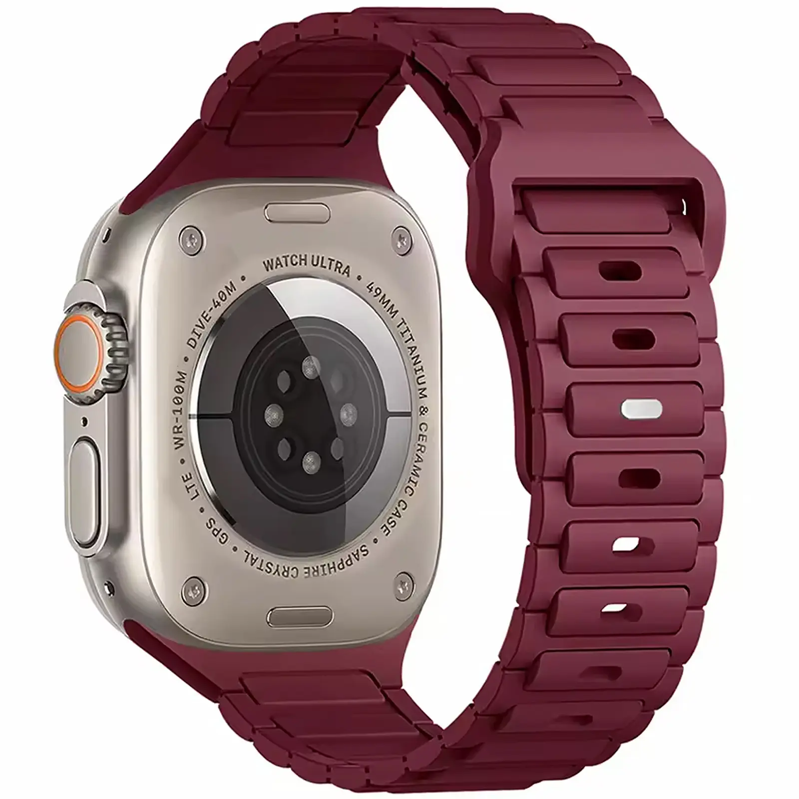 Силиконовый ремешок Defense для Apple Watch 38/40/41/42mm(ser.10) (140-190mm), Wine Red, Силикон (TPU), купить оптом с доставкой