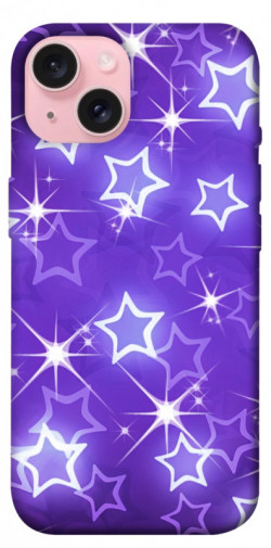 Чехол itsPrint Purple sparkles для Apple iPhone 15 (6.1")