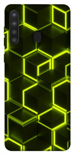 Чехол itsPrint Neon hexagon для Samsung Galaxy A21