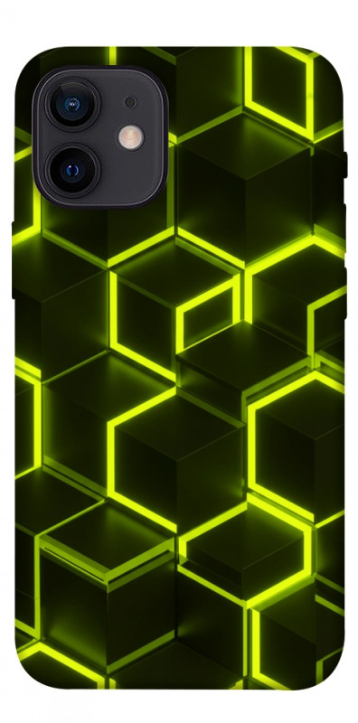 Чохол itsPrint Neon hexagon для Apple iPhone 12 mini (5.4"), паттерн, купити оптом з доставкою