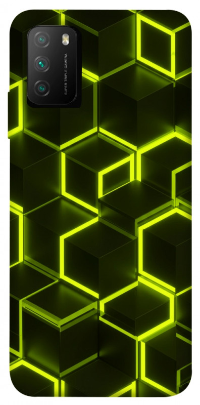 Чехол itsPrint Neon hexagon для Xiaomi Poco M3, паттерн, купить оптом с доставкой