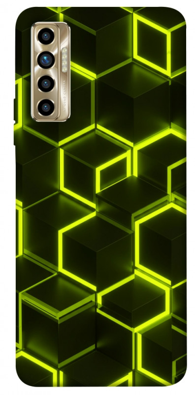 Чехол itsPrint Neon hexagon для TECNO Camon 17P, паттерн, купить оптом с доставкой