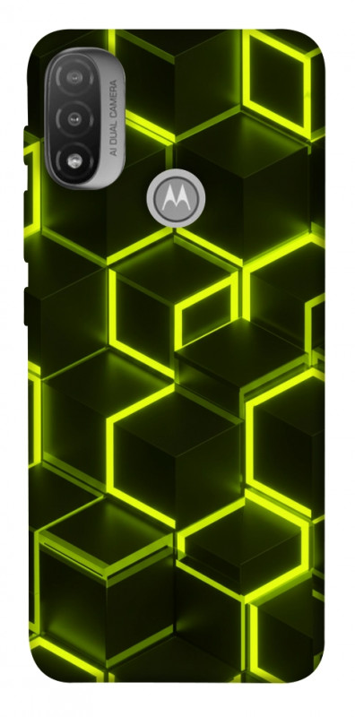 Чехол itsPrint Neon hexagon для Motorola Moto E20, паттерн, купить оптом с доставкой