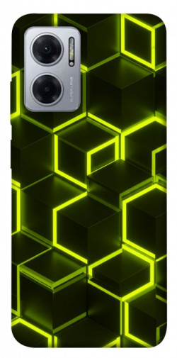 Чехол itsPrint Neon hexagon для Xiaomi Redmi Note 11E