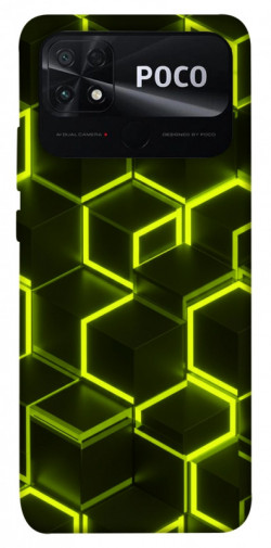 Чехол itsPrint Neon hexagon для Xiaomi Poco C40