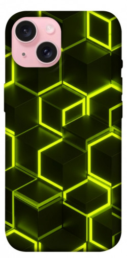 Чехол itsPrint Neon hexagon для Apple iPhone 15 (6.1")