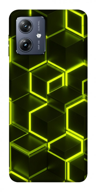 Чехол itsPrint Neon hexagon для Motorola Moto G54, паттерн, купить оптом с доставкой